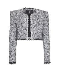 Cropped tweed jacket black black - Women BALMAIN at Balmain